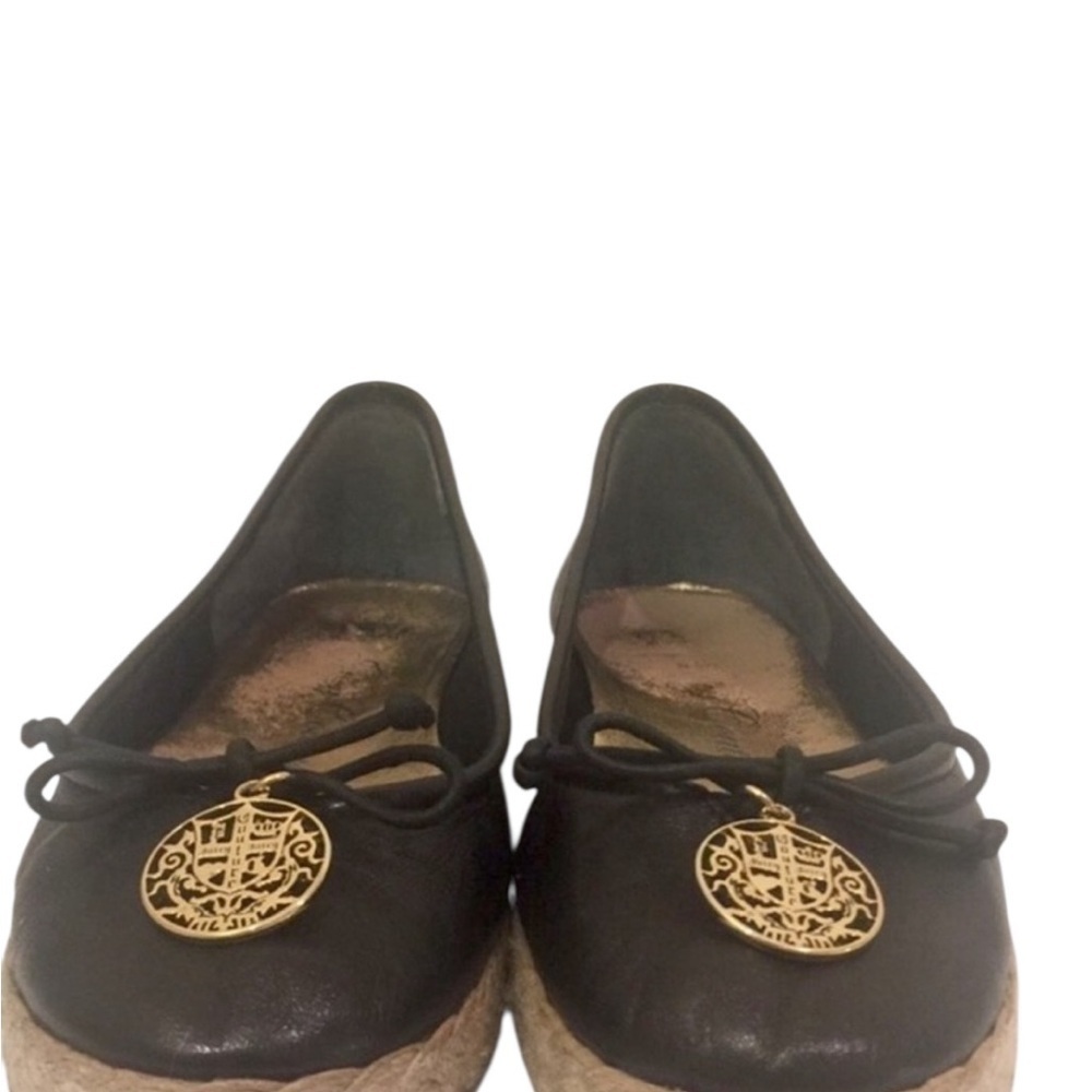 Juicy Couture Black Leather Espadrille Flats - Picture 3 of 9